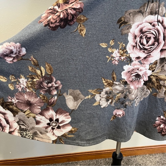 Floral Lace-Up long sleeves Swing sweater Dress size large - Picture 4 of 14